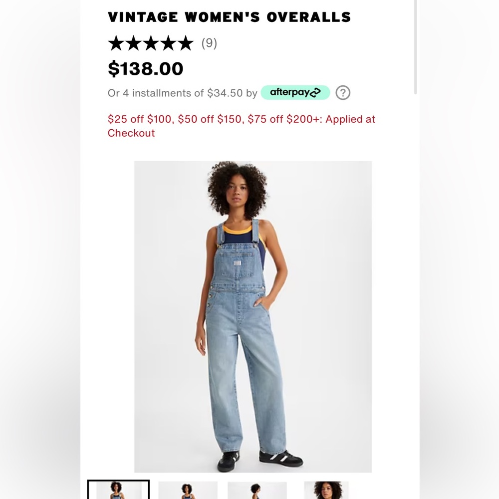 Xs Levis vintage denim overalls